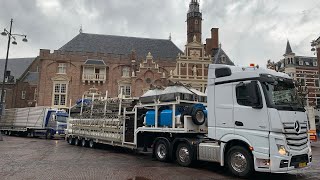 Kermis Haarlem 2023 Transport en opbouw Grote Markt deel 1 [upl. by Rolanda567]