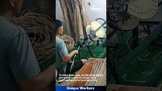 Straw rope making process  The workers do their job perfectly  machine shorts [upl. by Doy]