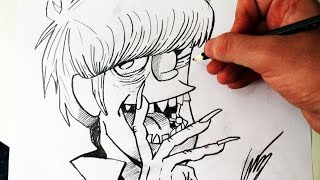 Como Desenhar o Murdoc Niccals Gorillaz Bass  How to Draw Murdoc  SLAY DESENHOS 177 [upl. by Ahcsat]