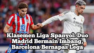 Klasemen Liga Spanyol Duo Madrid Bermain Imbang Barcelona Bernapas Lega [upl. by Kerat89]