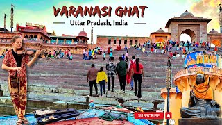 VARANASI GHAT WALKING TOUR UTTAR PRADESH INDIA [upl. by Richers]