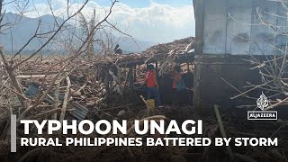 Typhoon Unagi Rural Philippines battered by storm [upl. by Neeroc]