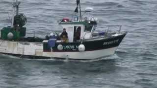 Fishing Vessel Labous Mor BR 643319 Videoed From MV Armorique Roscoff France 7th August 2013 [upl. by Adirahs22]