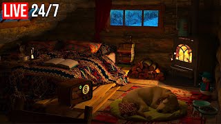 🔴 Deep Sleep Instantly with Relaxing Blizzard and Fireplace  Live 247 [upl. by Sardella244]