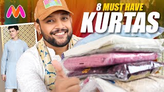 Top 8 Best Kurta for Men  Raksha Bandhan Rakhi 🔥 Myntra Men Kurta Outfit Haul 2024  ONE CHANCE [upl. by Aniuqal]