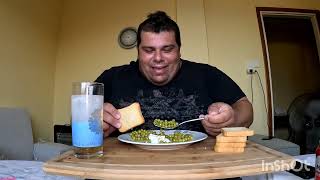 Tasty 🙂 Delicious Greek Dinner 🍲Peas Mizithra and Beer ASMR MUKBANG ENJOY Talking 😊 [upl. by Enawyd]