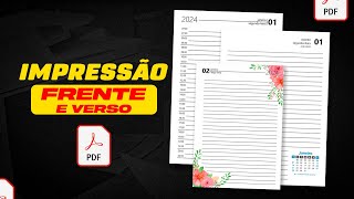 Como imprimir AGENDA 2024 frente e verso em PDF [upl. by Leirbag]