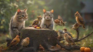 Cat TV Squirrel Picnic  Birds and Squirrels Everywhere ⭐ 24 HOURS ⭐ [upl. by Demetri809]