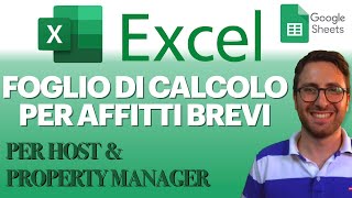 Foglio EXCEL per Affitti Brevi  x Host amp Property Manager [upl. by Tedda]