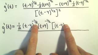 Quotient Rule to Find a Derivative  Simplifying [upl. by Rednasela814]