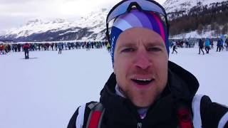 Worldloppet Race Reporter Philipp at the Engadin Skimarathon 2019 [upl. by Llenrub]