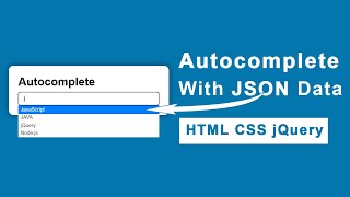 jQuery UI Autocomplete input field with JSON Data [upl. by Nylassej]