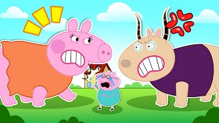 Mummy Pigs and Madame Gazelle turned into Fat Pig  Funny Peppa Pig Try Not To Laugh [upl. by Avir]