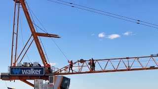 Maroochydores tallest crane arrives at 50 First Avenue by Walker [upl. by Roberta]