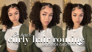 CURLY HAIR ROUTINE  3c hair type  in depth tutorial [upl. by Eiuol]