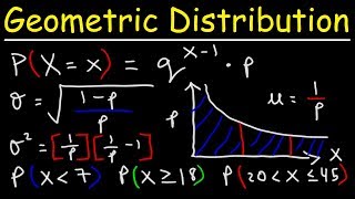 Geometric Distribution  Probability Mean Variance amp Standard Deviation [upl. by Niahs]