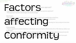 Factors affecting conformity  Revision for ALevel Psychology [upl. by Krischer]