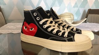 SHOPEE  CONVERSE X COMME DES GARÇONS FAKE PAIR [upl. by Ertnod]