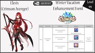 Elsword Elesis Level 99 Winter Vacation Enhancement Event Crimson Avenger [upl. by Brittany149]