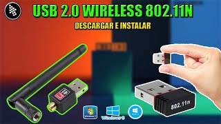 Como Descargar e Instalar Driver 80211N Wireless USB 20 para Windows 7881 y 10 32 y 64 bits [upl. by Averill]