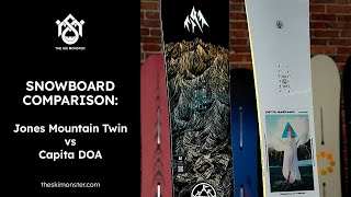 Snowboard Comparison Jones Mountain Twin vs Capita DOA [upl. by Anastas]