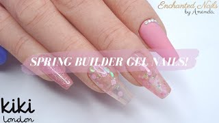 How To Apply Builder Gel In A Bottle With Tips  Salon Friendly Spring Gel Nails 🌸 [upl. by Enerual]