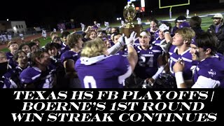 Texas HSFB Playoffs  Boerne 1st Round Win Streak Continues [upl. by Eussoj637]