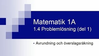 Matematik 1A kapitel 14  problemlösning del 1 [upl. by Hpeosj]