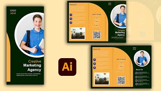 Trifold Brochure Design Adobe Illustrator CC 2022  Tamil Tutorial [upl. by Marjie]