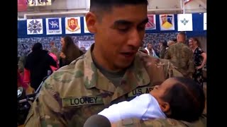 Soldier THANKSGIVING Homecoming Surprise For New Born Son [upl. by Airtemed]