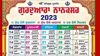 nanakshahi calendar 2023 masya punya sangrad panchmi dashmi date month desi mahiny de hisab naal [upl. by Duvall]