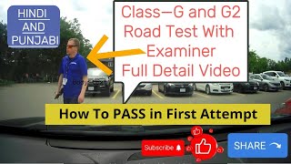 ClassG and G2 Road Test in HindiPunjabi Full Detail Video With Examiner [upl. by Gerianne]