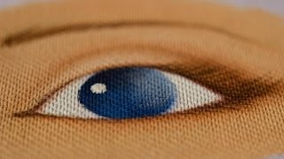 Pintando olhos em tecido Painting eyes in fabric [upl. by Suhcnip]