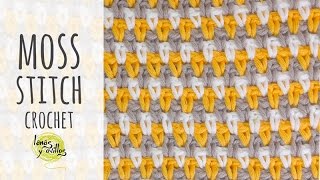 Tutorial Crochet Moss Stitch [upl. by Nhguahs]