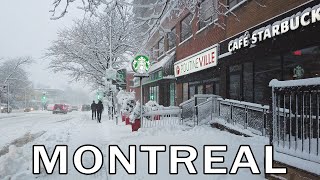 Winter Walk Montreal Quebec  First Major Snowfall of the Season  December 2023 [upl. by Saxela]