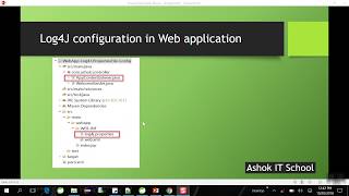 Log4J configuration in java web application  Part  4  Online Training  Ashok IT [upl. by Elatsyrk385]