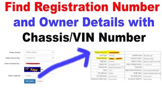 How to find registration number with chassis number  how to find owner of vehicle by vin number [upl. by Orimisac391]