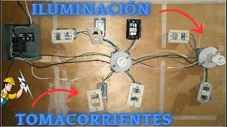 Instalación eléctrica en DOS CIRCUITOS INDEPENDIENTES iluminación y tomacorrientes [upl. by Eatnuhs]