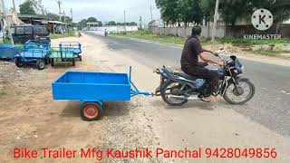 Bike Trailer Delivery Village Garade Dist Pune Maharashtra Mfg Kaushik Panchal Vijapur 9428049856 [upl. by Adnalahs]