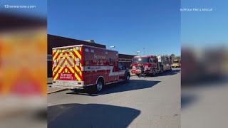 Discharged fire extinguisher prompts medical emergency at Nansemond River High School in Suffolk [upl. by Leunamne]