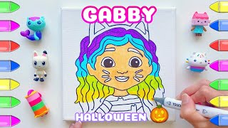 Gabbys Dollhouse Colouring Gabby Halloween [upl. by Puett946]