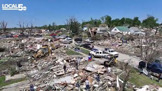 DRONE VIDEO Tornado destroys town of Greenfield Iowa [upl. by Ertsevlis]