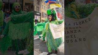 The Green Worm Marched Through the Hispanic Heritage Parade in NYC 🇨🇴🐛 colombia dance nyc [upl. by Hymen]