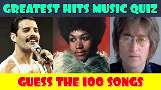 Guess the Song  Greatest Hits Music Quiz  100 Songs [upl. by Eki]