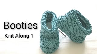 SUPER EASY  BOOTIES KNIT ALONG  HOW TO KNIT [upl. by Wack]