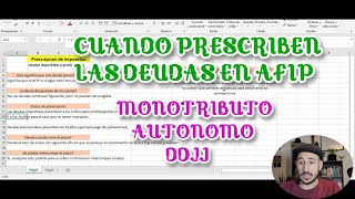 Cuando PRESCRIBEN las DEUDAS del Monotributo Autonomo DDJJ AFIP Plazos Prescripcion de IMPUESTOS [upl. by Sachiko646]