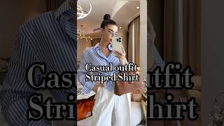 How to style a striped shirt casual Outfit stripedshirtstripestyle oldmoneyoutfit casualoutfits [upl. by Reiter263]