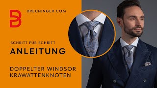 Krawatte binden Doppelter Windsor Krawattenknoten für Anfänger POV [upl. by Dieter295]