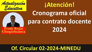 Cronograma contrato docente 2024 [upl. by Ailemrac]