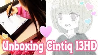 UNBOXING and REVIEW ♡ WACOM CINTIQ 13HD PenampTouch [upl. by Kcorb]